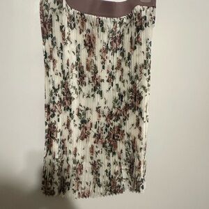 LuLaRoe Floral Pencil Skirt - Cream and Brown